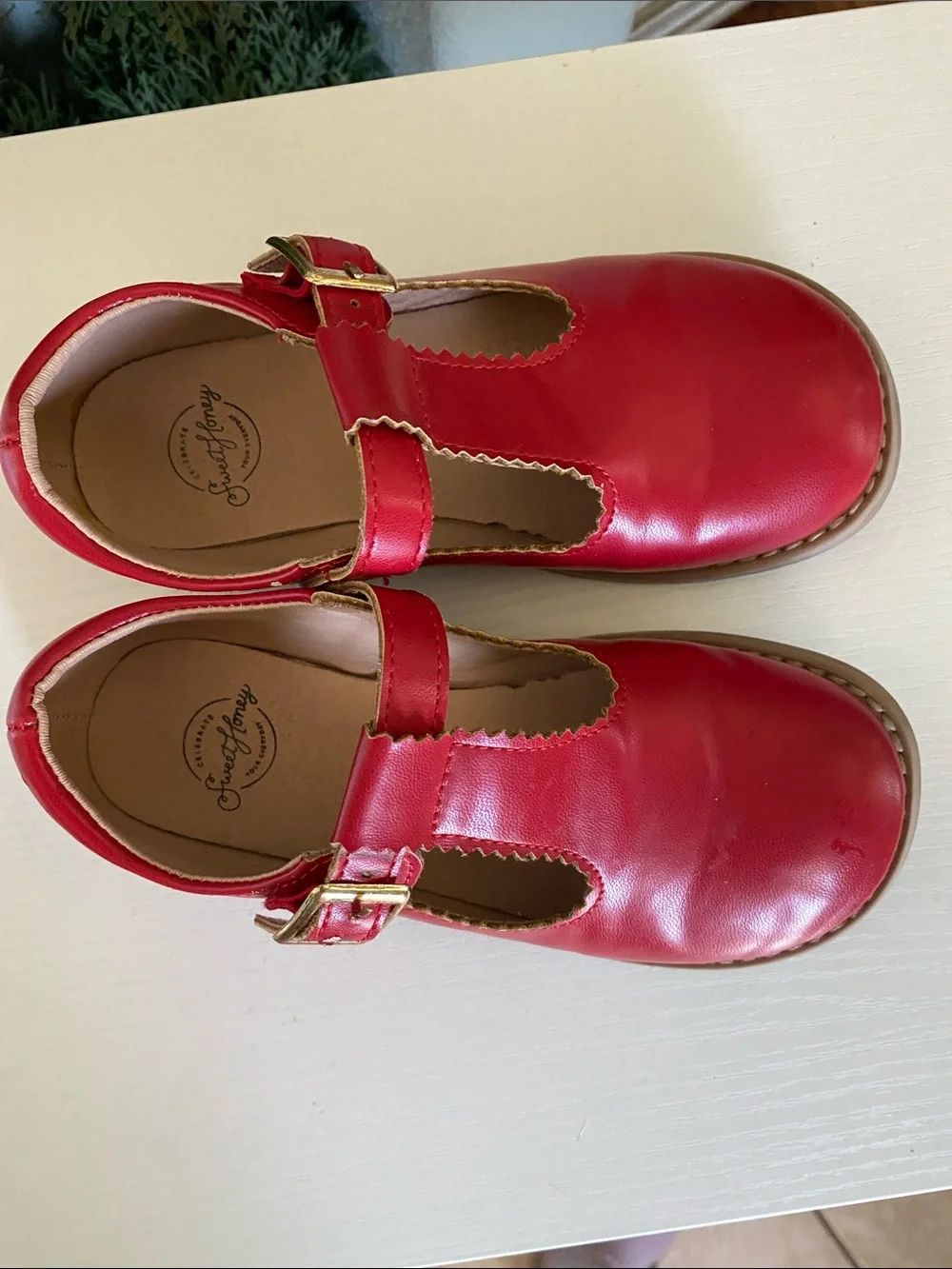 Sweethoneu Red Girls' Mary Jane Shoes with Buckle -